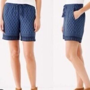 J. Jill Navy Patterned Women's Shorts Size M
